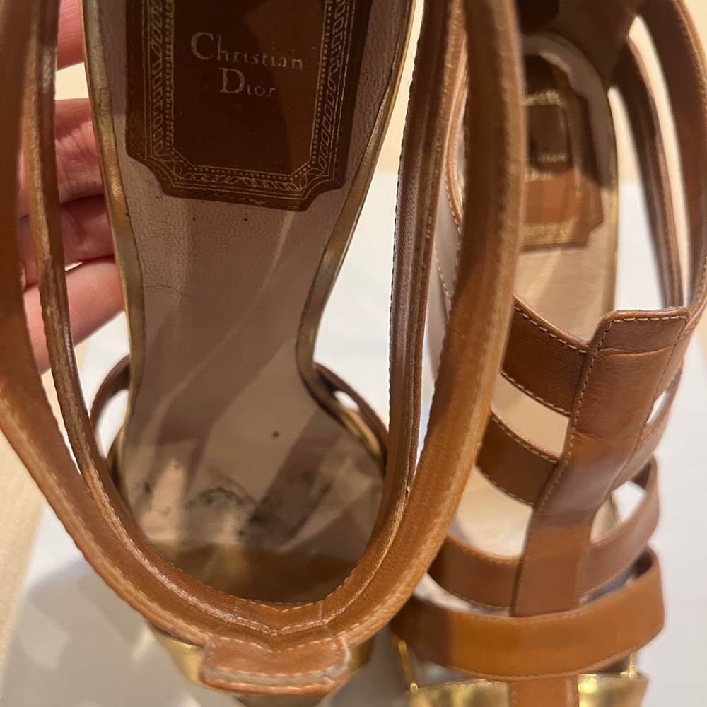 Dior Strappy Sandal. Cognac. Original Box - Picture 6 of 13